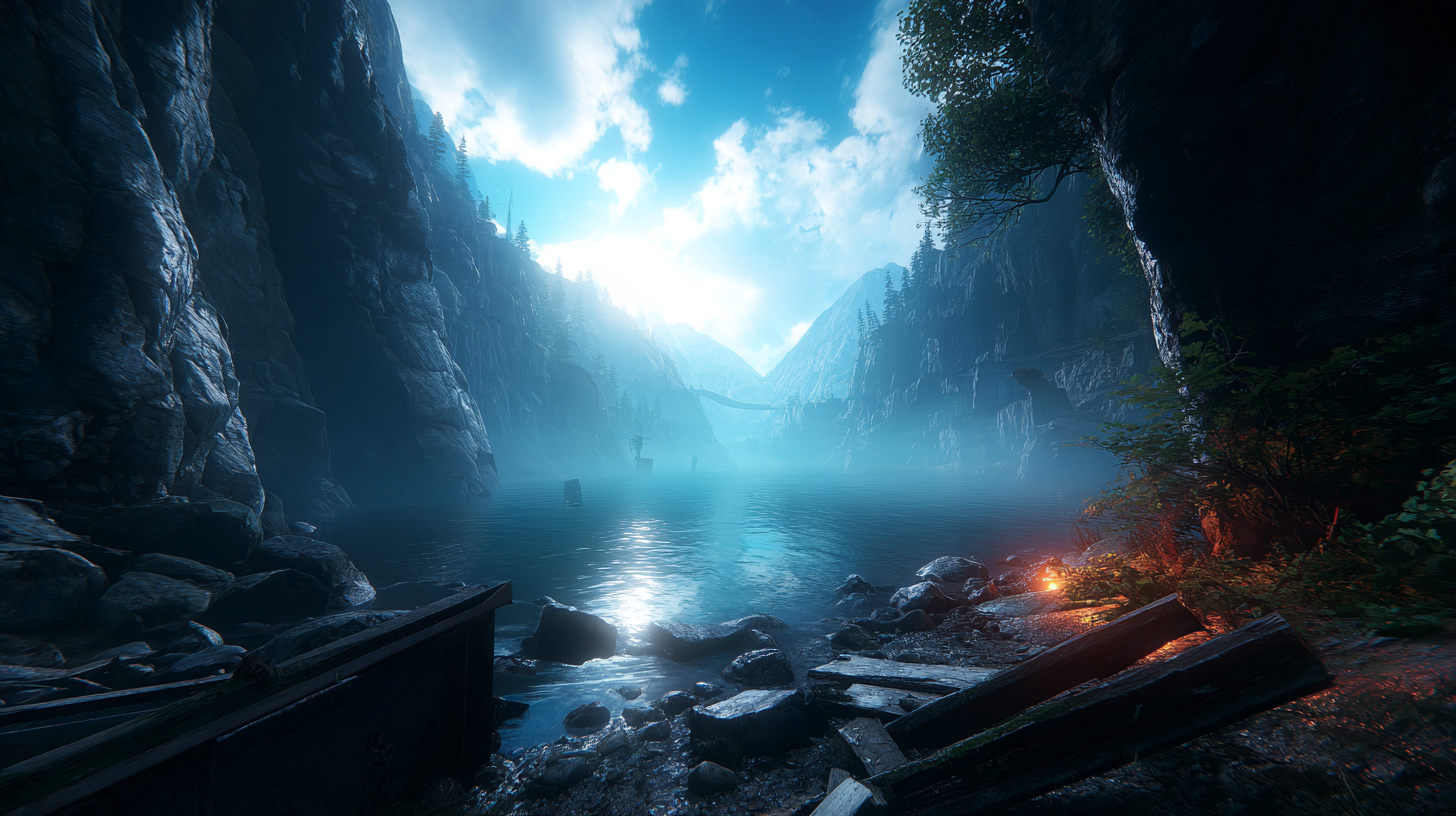 Serene lake environment